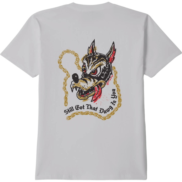 2026 Brixton Mens Dawg Tee 17431 - Pebble Stone Worn Wash